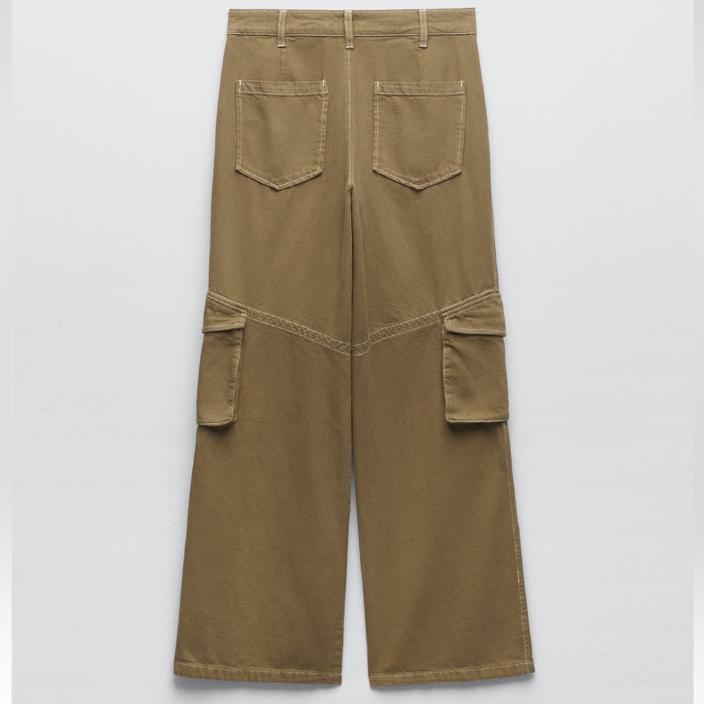 ZARA FULL LENGTH CARGO PANTS - Picture 8 of 14